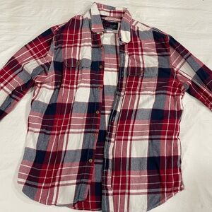 Old Navy Red and Blue Plaid Flannel Shirt